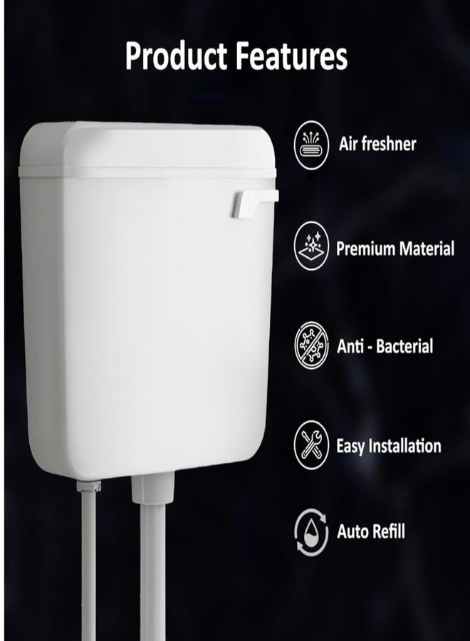 OSOSAM Premium Toilet Flush Tank 10 Litre Capacity | Wall Mounted Plastic Cistern | Dual Flush Mechanism | Water-Saving Flush Tank for Bathroom (White) - Image 5